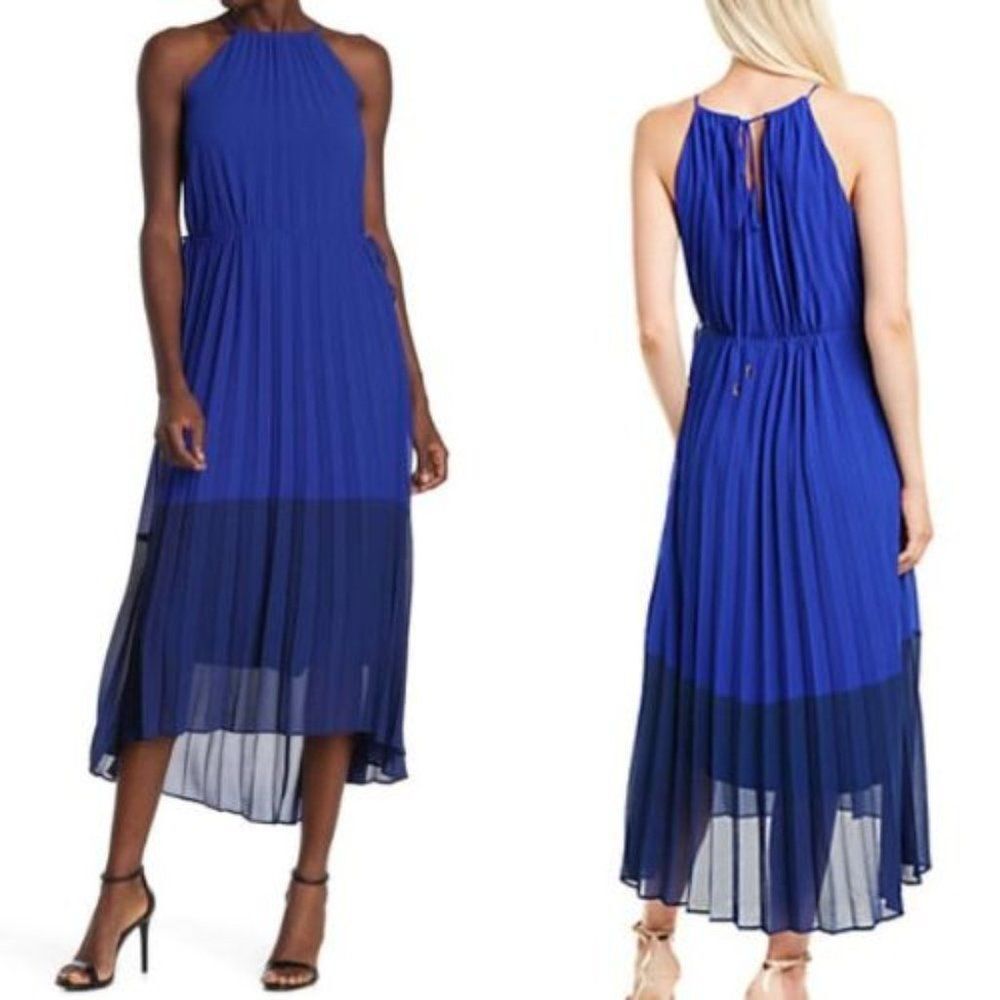 NWT Taylor Navy Color Blocked Chiffon Dress | 14